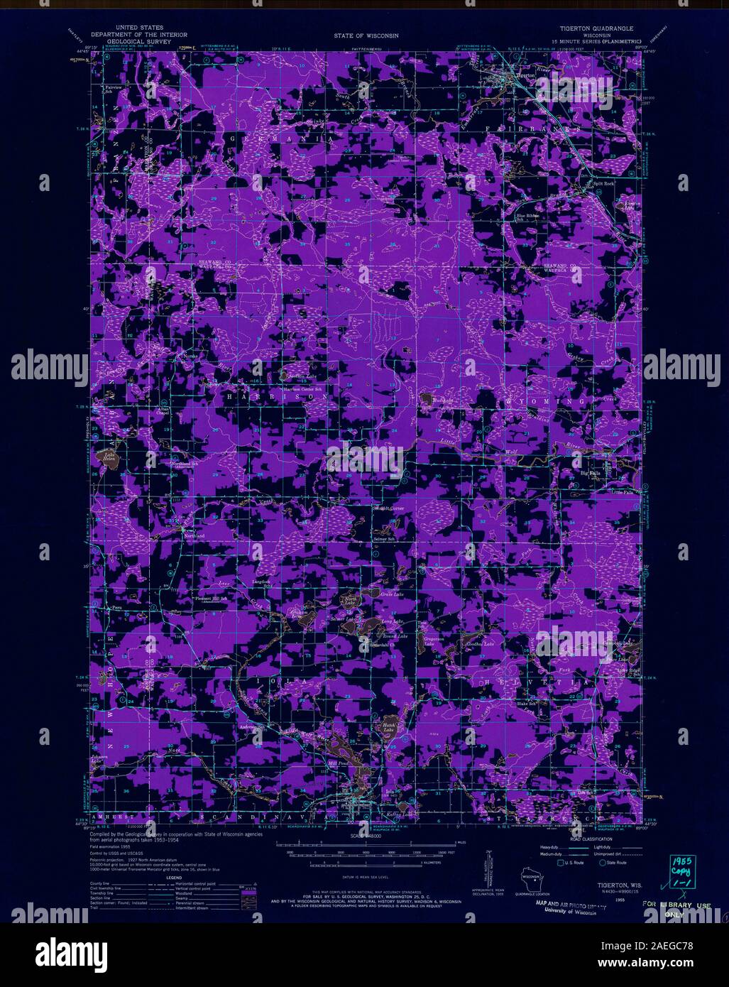 Map of tigerton hires stock photography and images Alamy