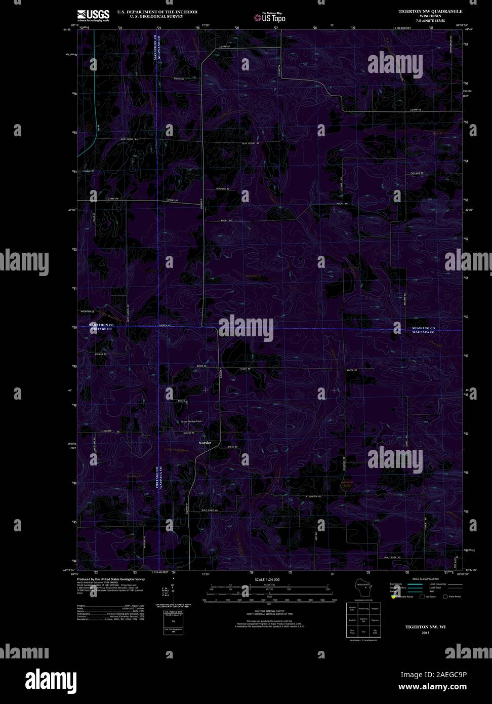 Map of tigerton hires stock photography and images Alamy