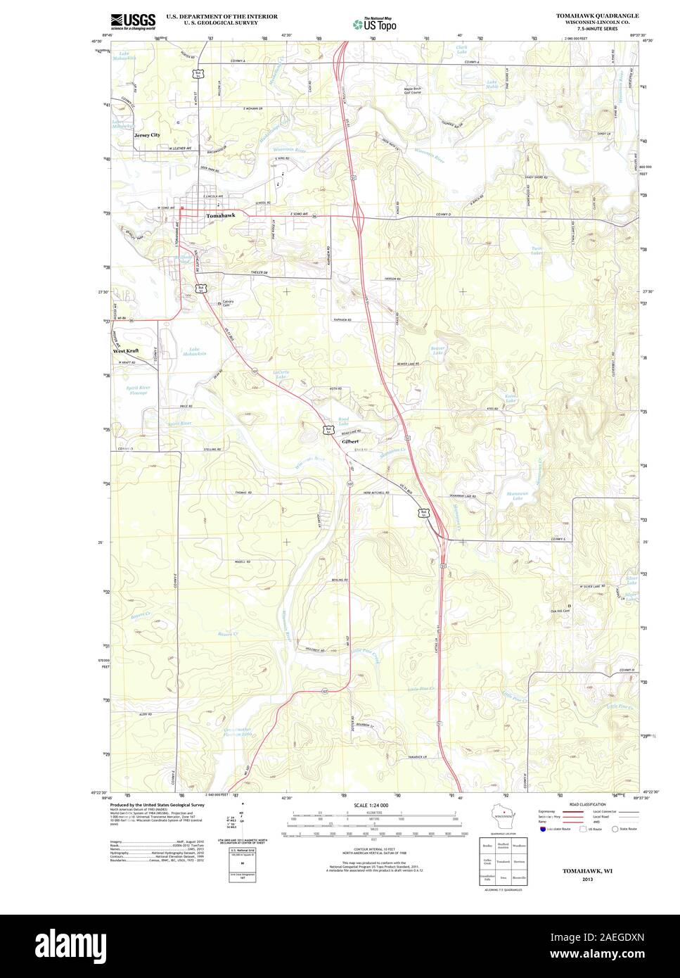 Map of tomahawk hires stock photography and images Alamy