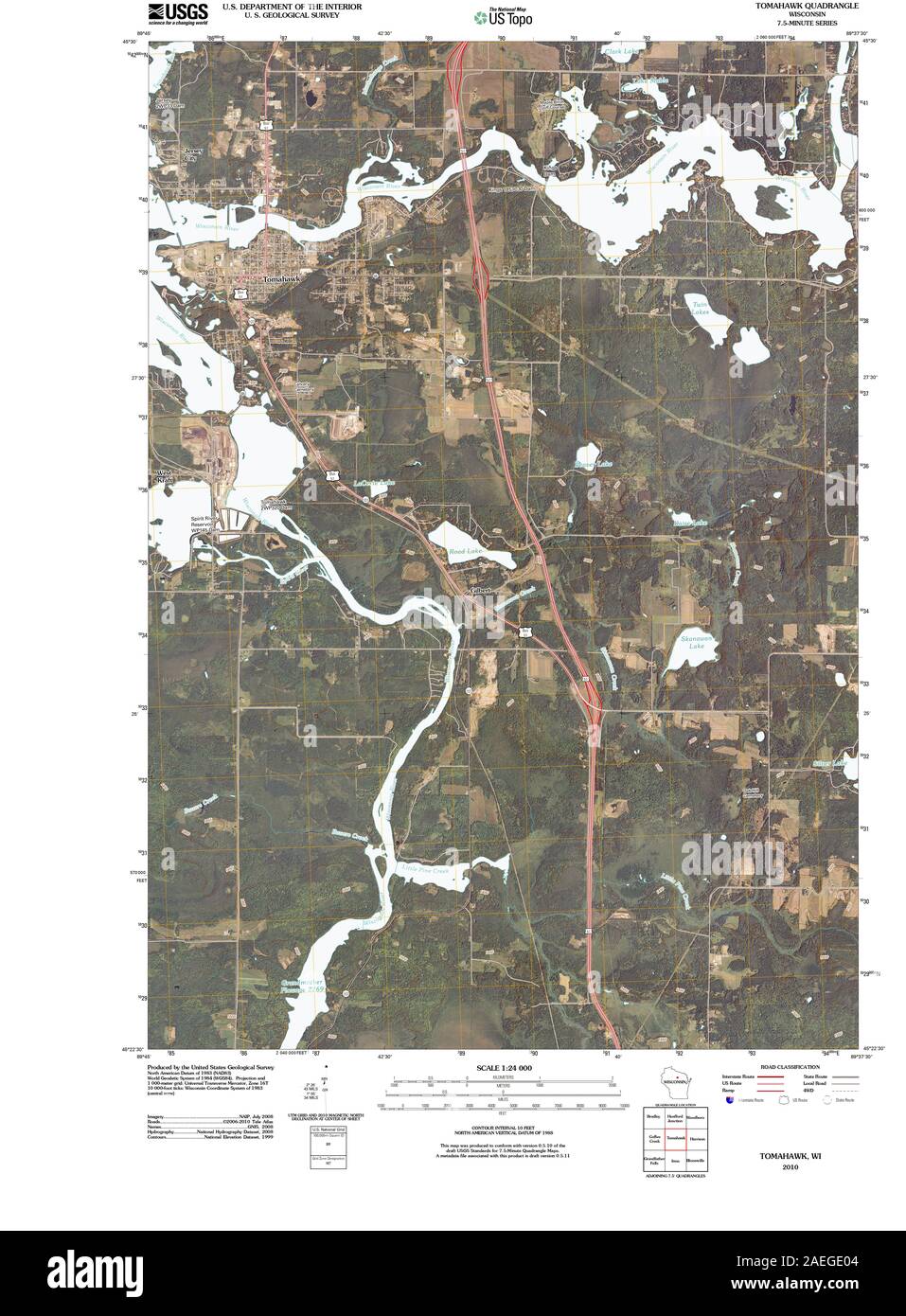 Map of tomahawk hires stock photography and images Alamy