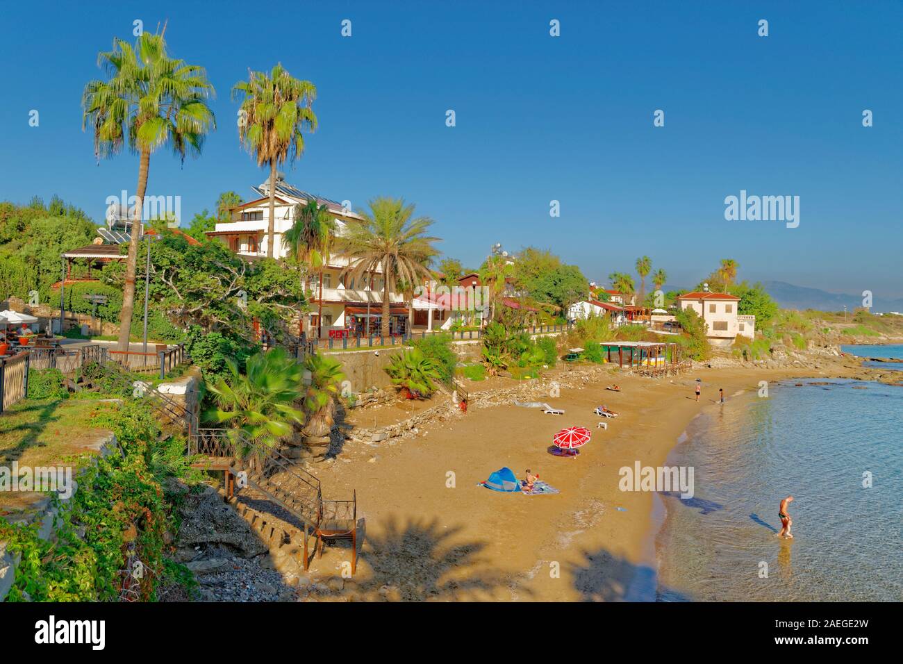 Side town beach, Manavgat, Antalya Province, Turkey. Stock Photo