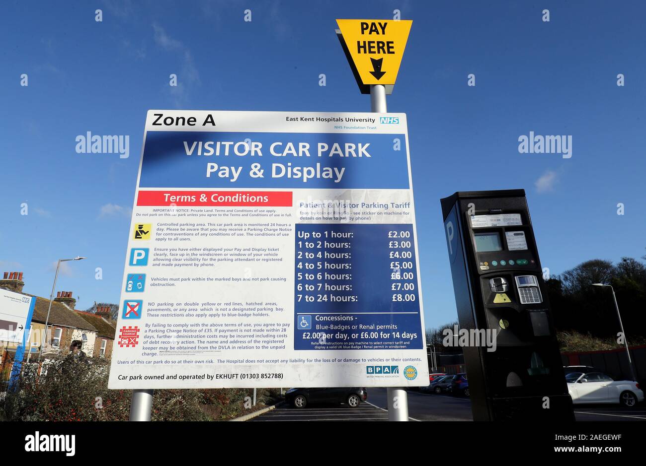 Embargoed to 0001 Tuesday December 10 A view of parking charges at