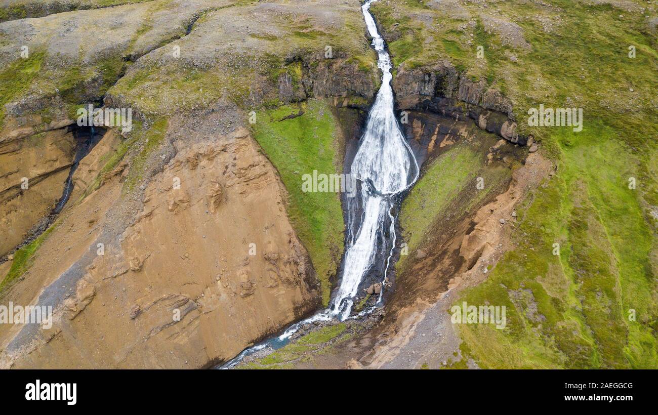 Cascading waterfalls, Iceland Stock Photo
