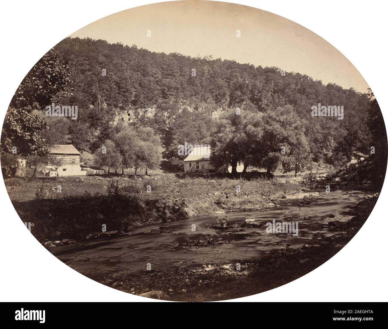 John Moran, At Bedford Springs, c 1866 At Bedford Springs; circa 1866 date Stock Photo
