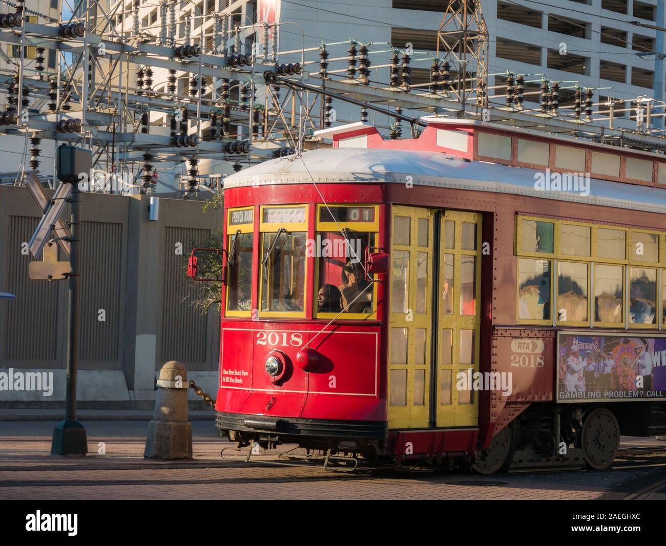 New Orleans, Louisiana, United States. December 2019. Tramway in