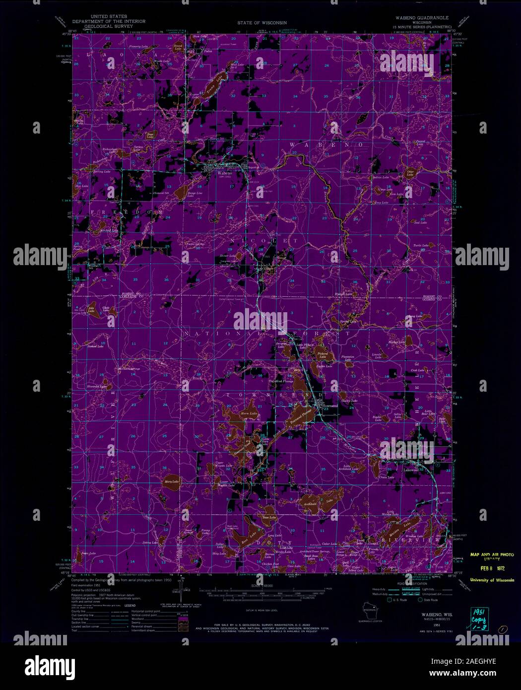 WI Wabeno 700283 1951 48000 Inverted Restoration Stock Photo Alamy