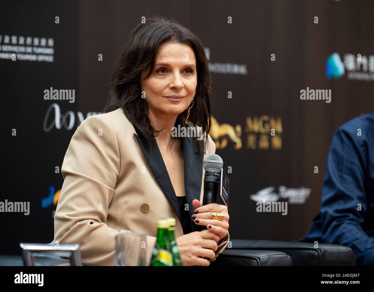 French actress, Juliette Binoche talks about her films at a meet the press session for IFFAM 2019 Stock Photo