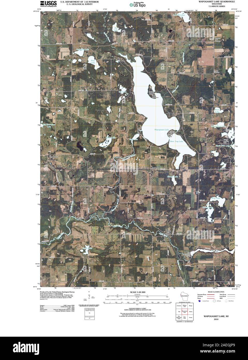 WI Wapogasset Lake 20100713 TM Restoration Stock Photo Alamy