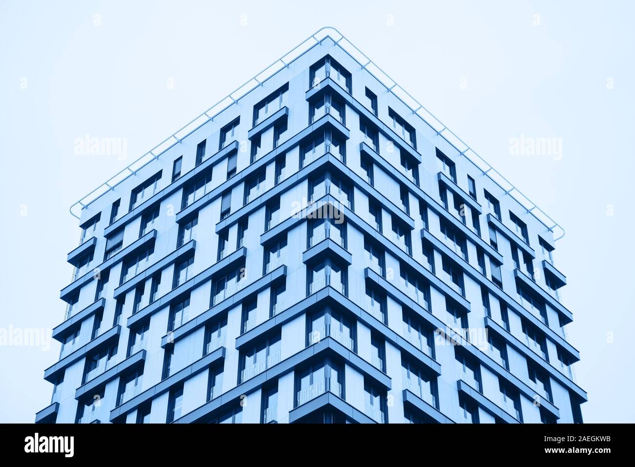 A residential building in trendy classic blue color Stock Photo - Alamy