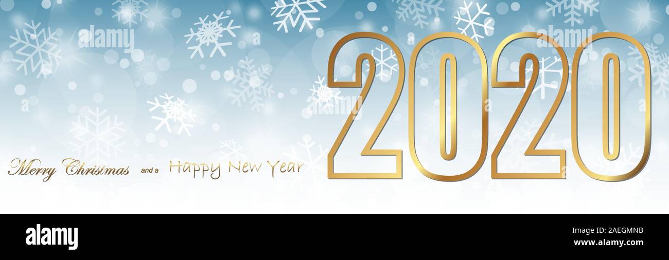 background with snow fall and greetings for christmas and New Year 2020 ...