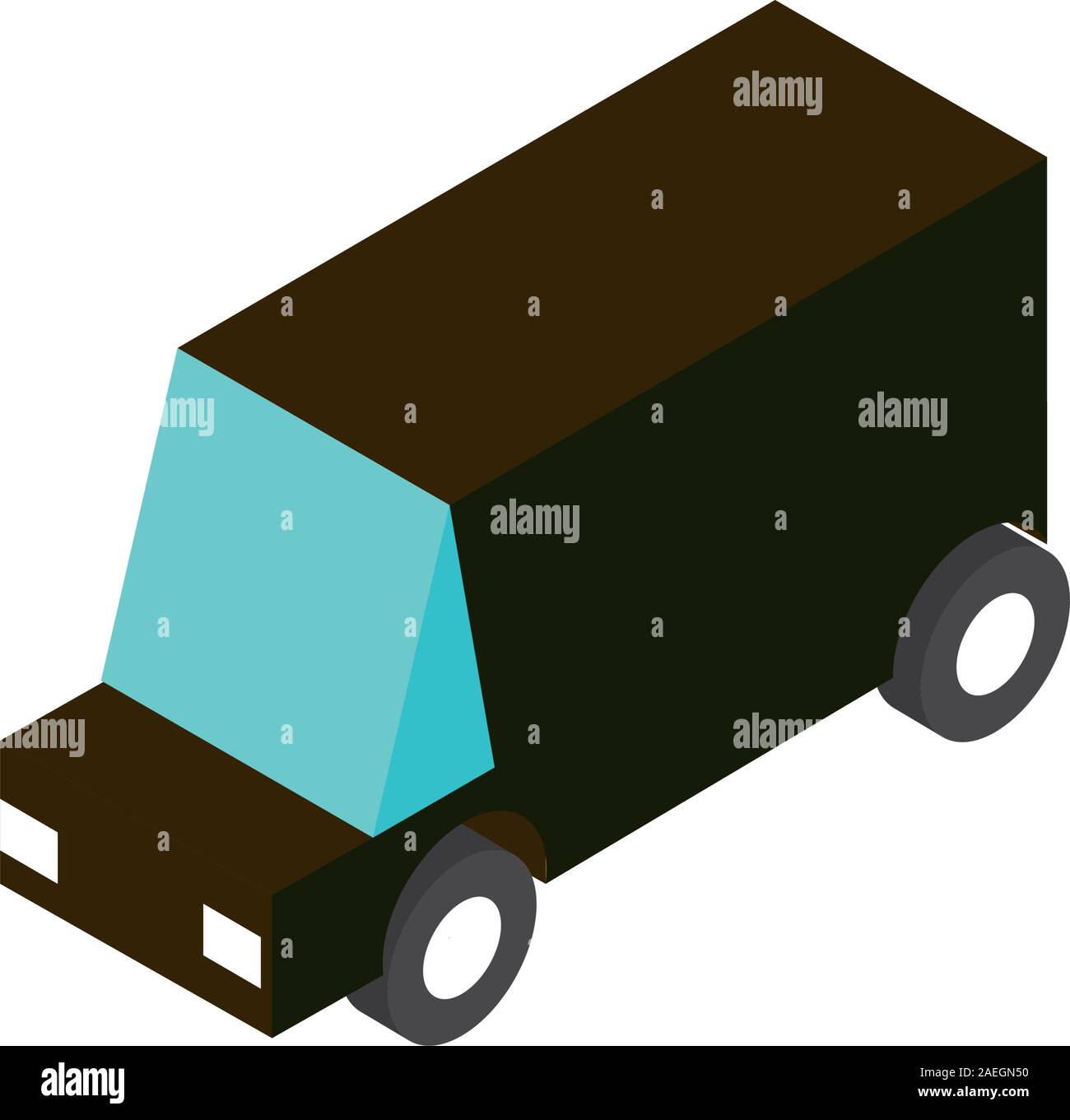 black truck transport vehicle isometric icon vector illustration Stock ...