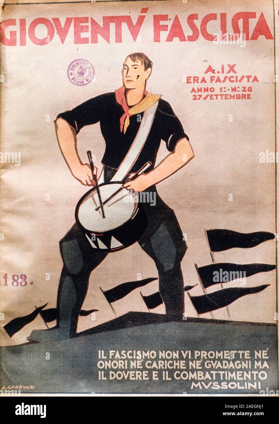 gioventu fascista, Italian magazine of the Fascist era, 1930s Stock Photo