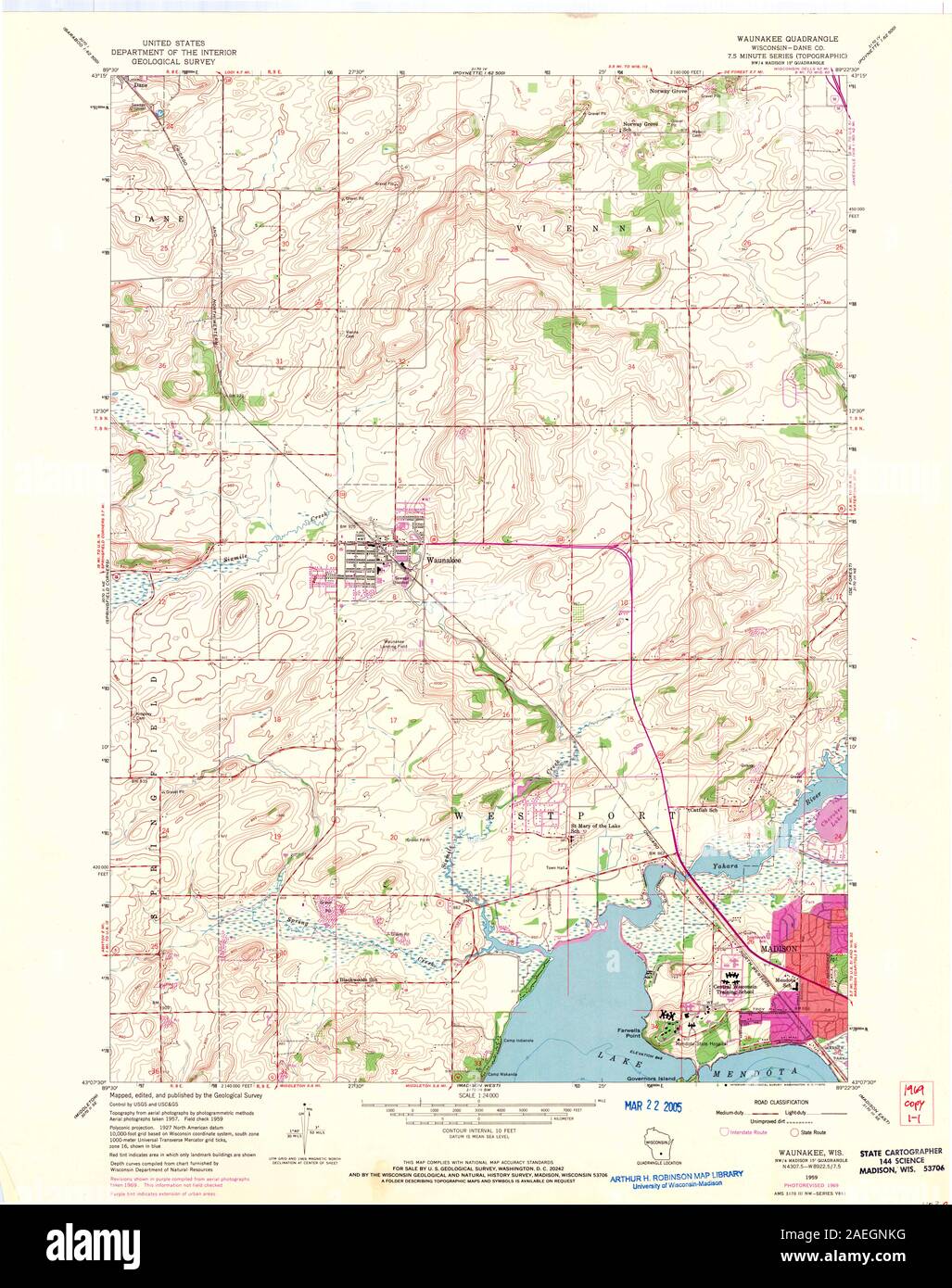 Map of waunakee hires stock photography and images Alamy