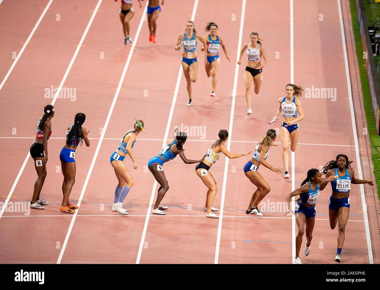 Feature, Relay, Change, Change Zone, Relay Change, Women's Run 4 x 400m