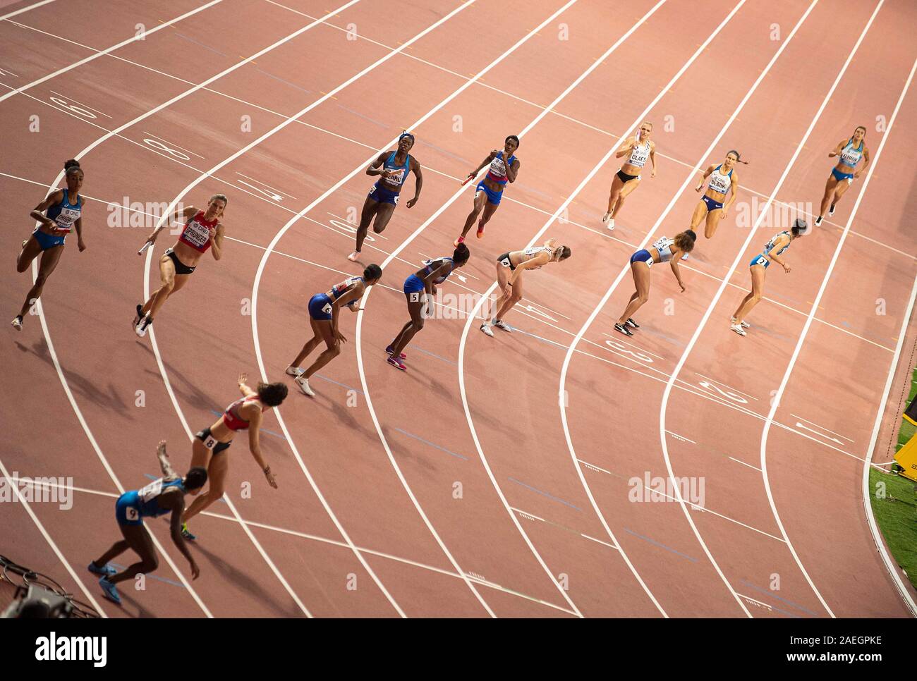 Feature, Relay, Change, Change Zone, Relay Change, Women's Run 4 x 400m