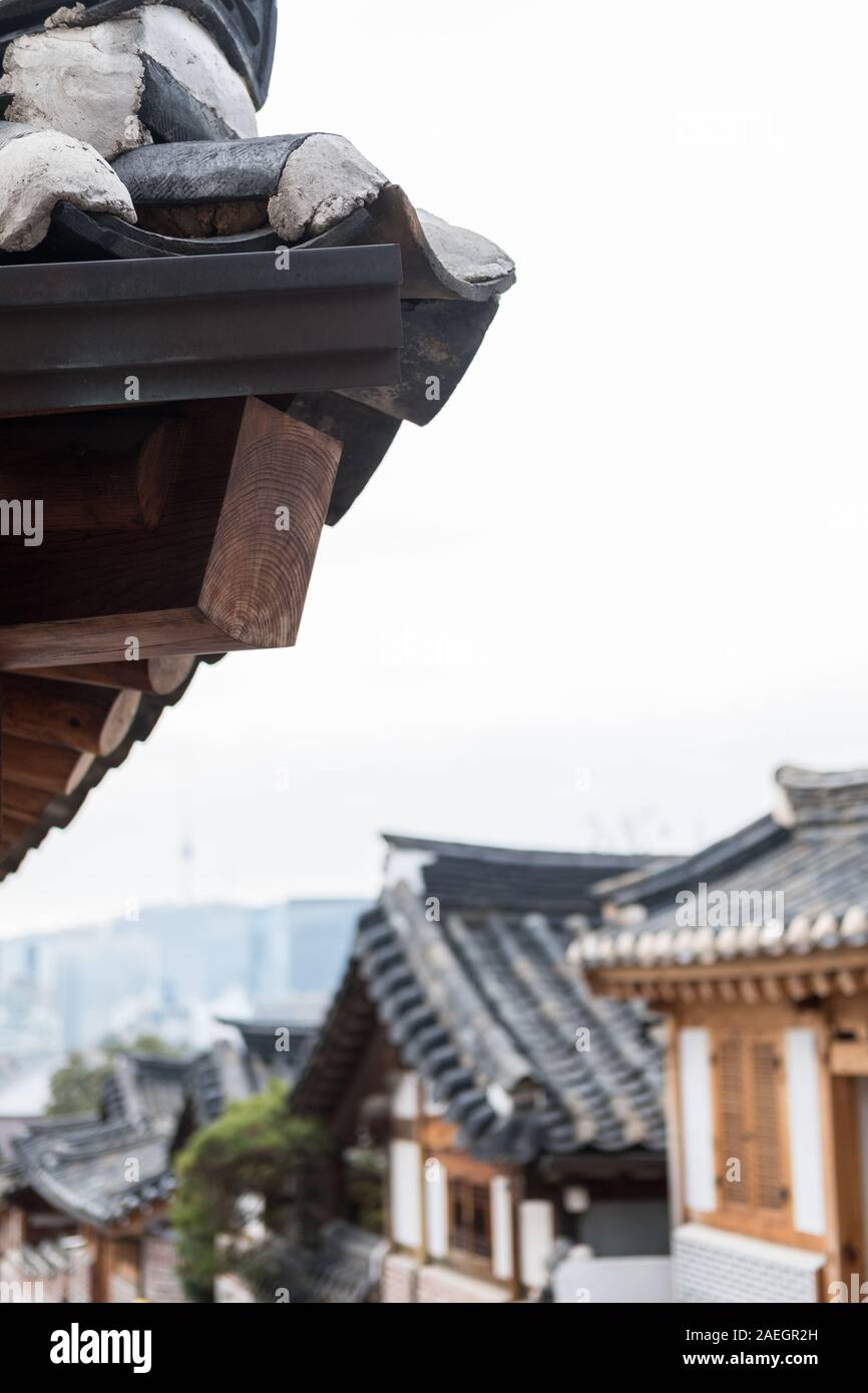 Bukchon Hanok Village, a Korean traditional village in Seoul, South ...