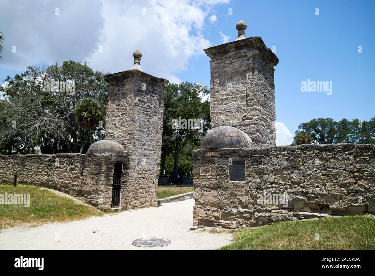 old remaining city gate and fragment of old city walls cubo line st augustine florida usa Stock Photo