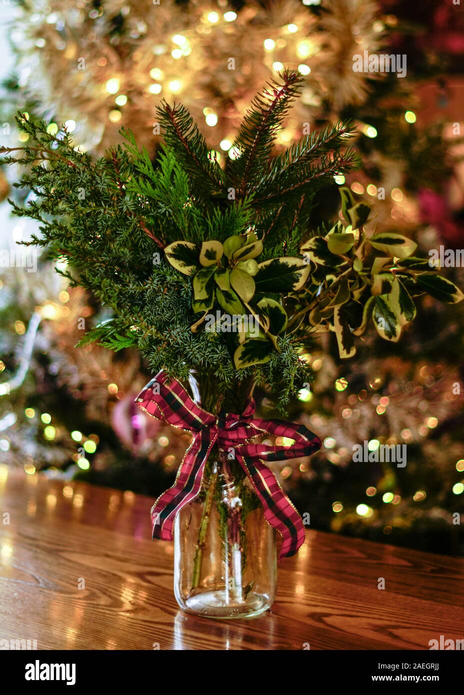 Natural Christmas decorations indoors Stock Photo - Alamy