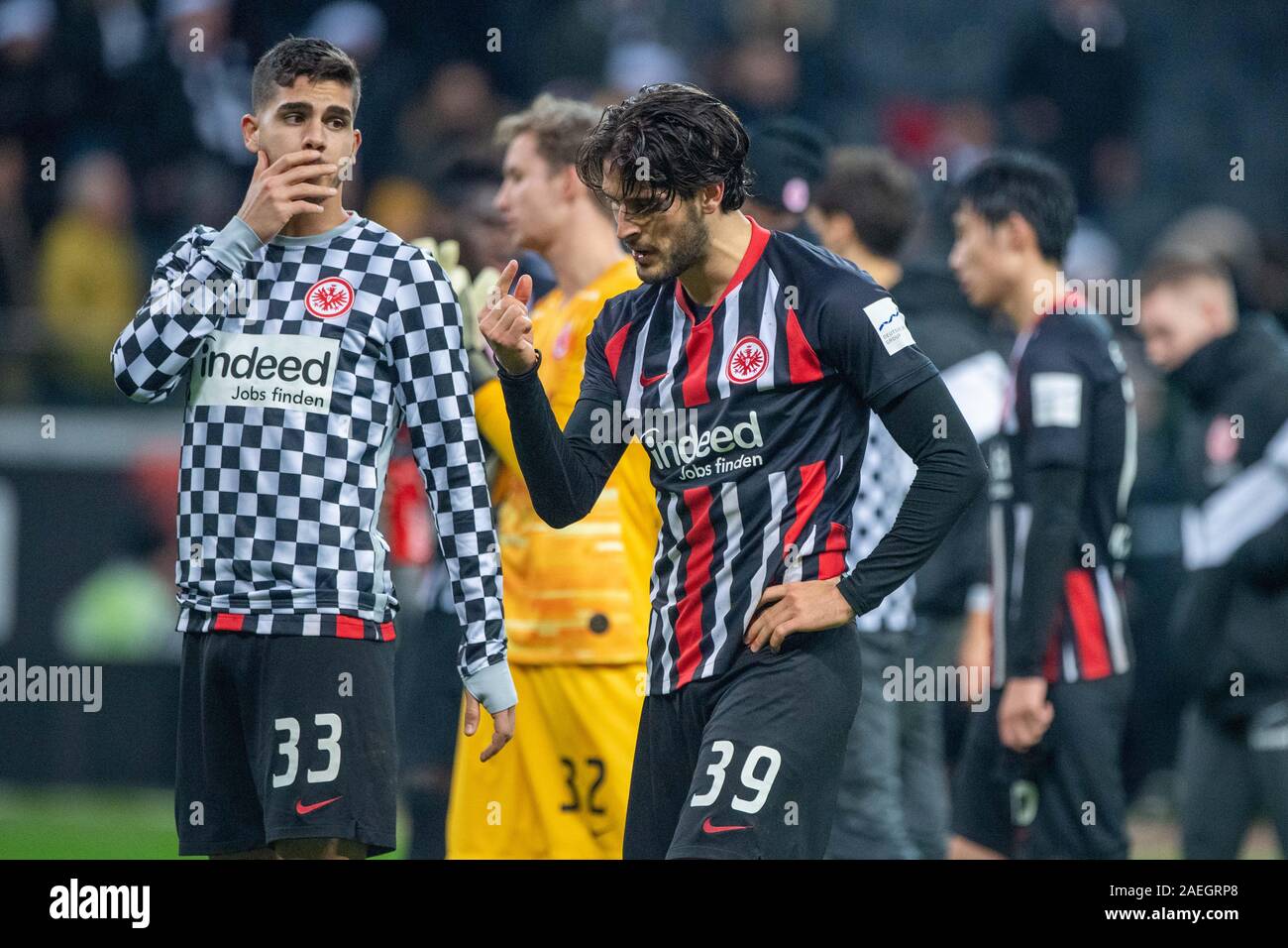 Frankfurt, Deutschland. 06th Dec, 2019. Andre SILVA (left, F) and Goncalo PACIENCIA (F) are disappointed, disappointed, disappointed, disappointed, sad, frustrated, frustrated, late, half figure, half figure, gesture, gesture, Soccer 1.Bundesliga, 14. matchday, Eintracht Frankfurt (F) - Hertha BSC Berlin (B) 2: 2, on 06.12.2019 in Frankfurt/Germany. ¬ | usage worldwide Credit: dpa/Alamy Live News Stock Photo