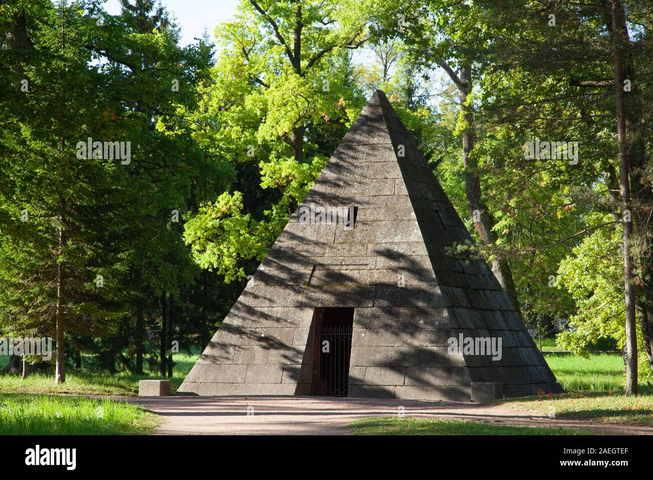 Pyramid Pavilion in Catherine Park, Tsarskoe Selo, Pushkin, Russia. Stock Photo