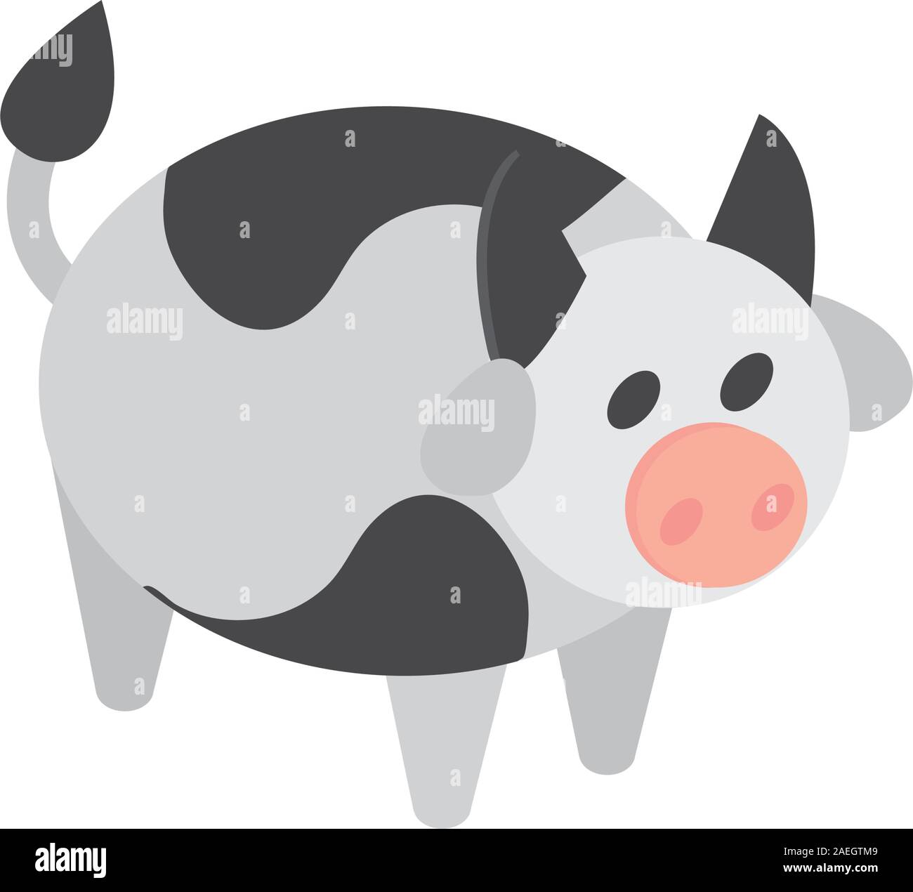 farm cow animal domestic rural isometric icon vector illustration Stock ...