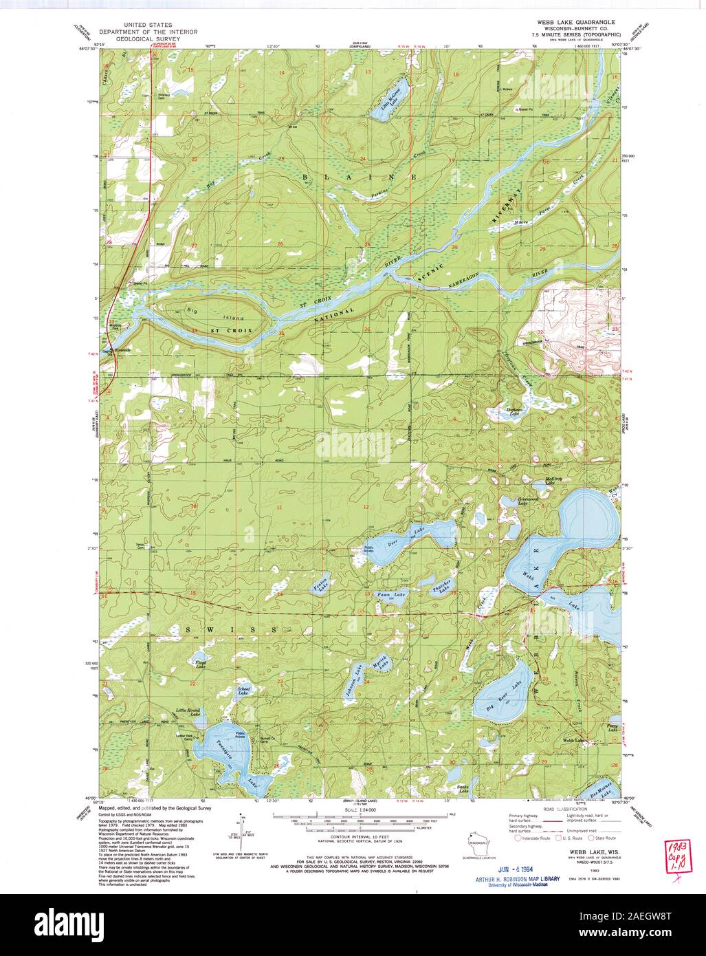 WI Webb Lake 502142 1983 24000 Restoration Stock Photo Alamy