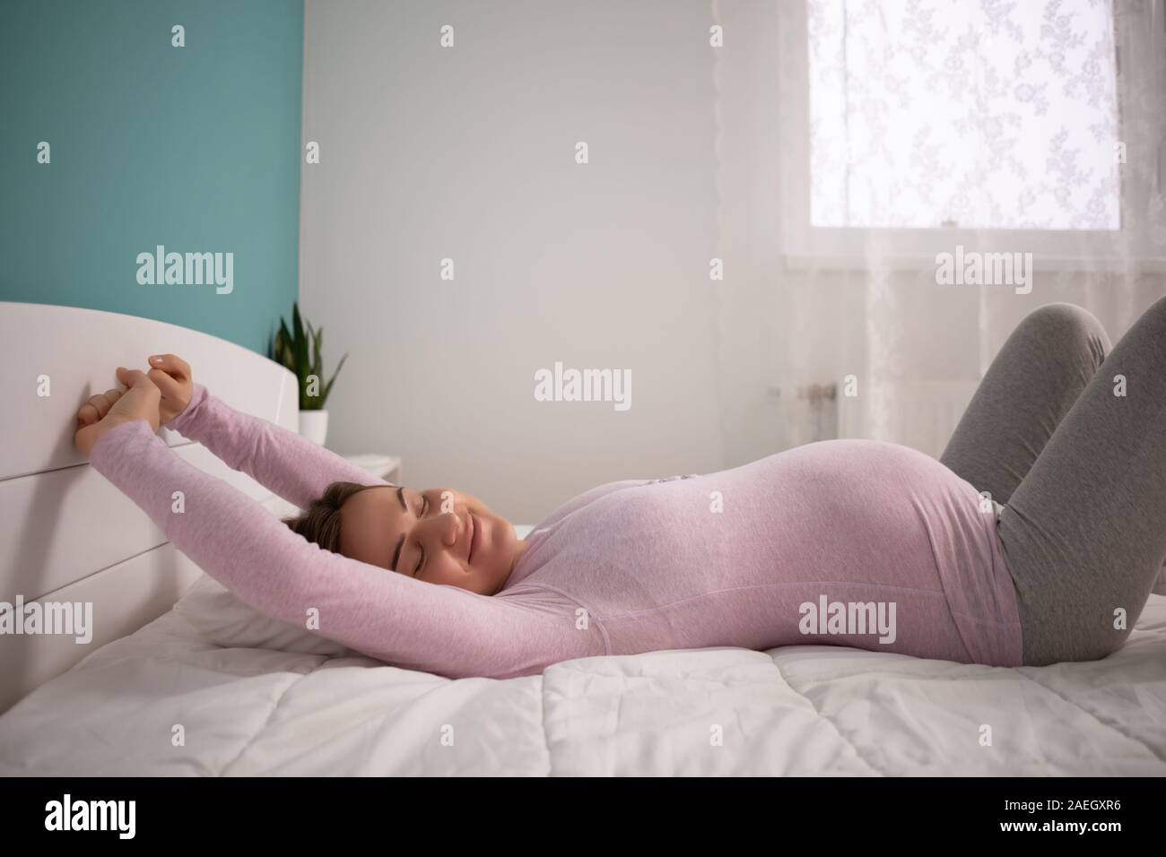 Beautiful pregnant woman sleeping in hires stock photography and images Alamy