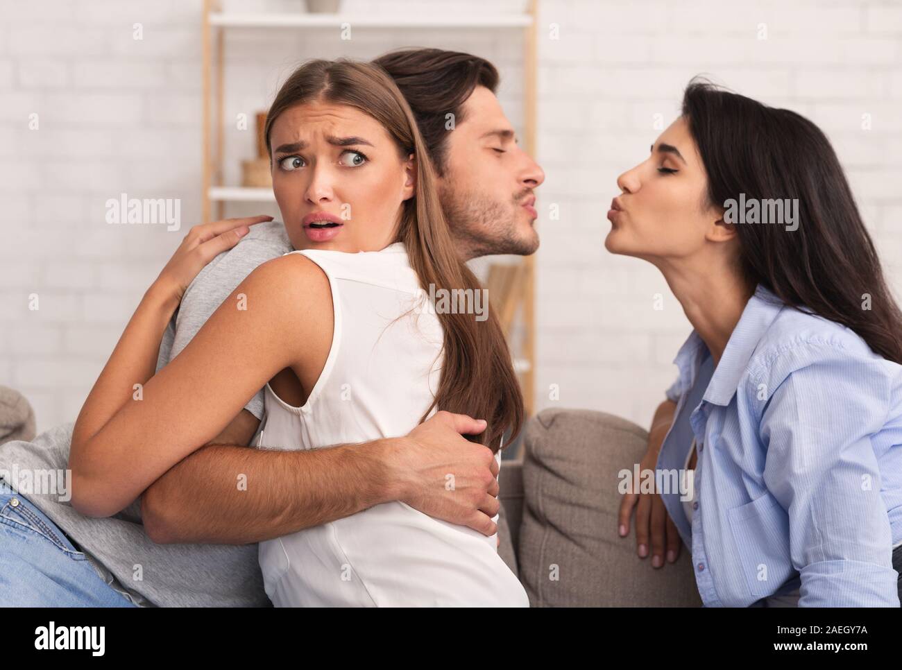 Love triangle jealous girl hi-res stock photography and images - Alamy