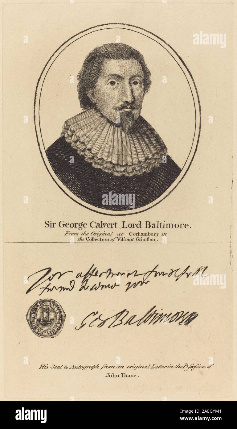 John Thane, Sir George Calvert, Lord Baltimore Sir George Calvert, Lord Baltimore Stock Photo