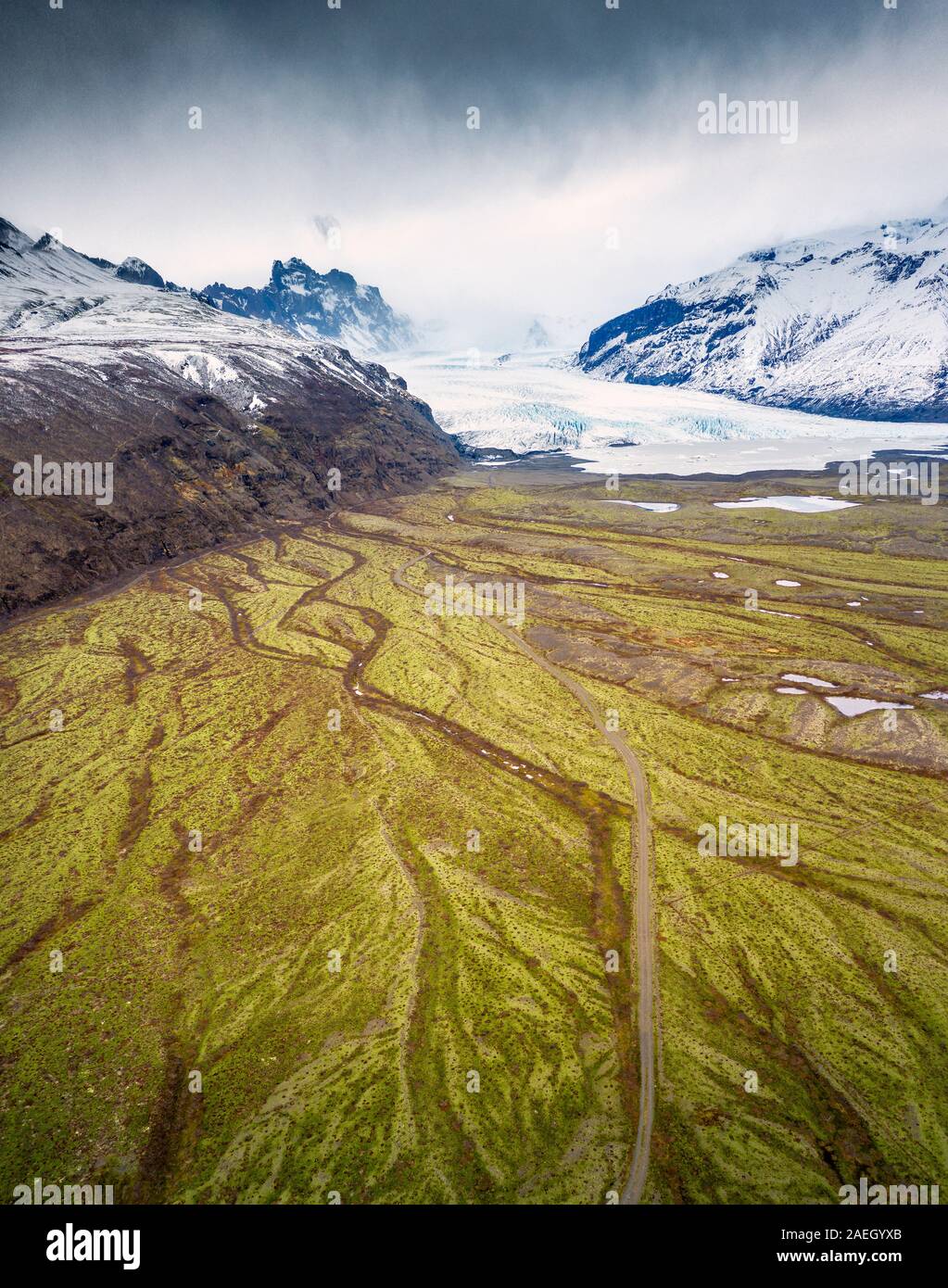 Skaftafellsjokull glacier, Vatnajokull National Park, Iceland. Unesco World Heritage Site Stock Photo