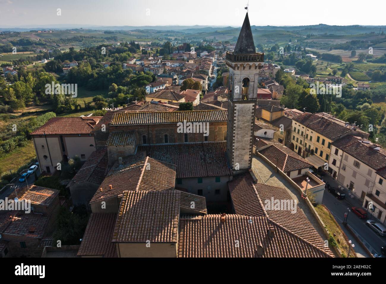 Cityscape of Vinci, small town in Tuscany, Italy where Leonardno da