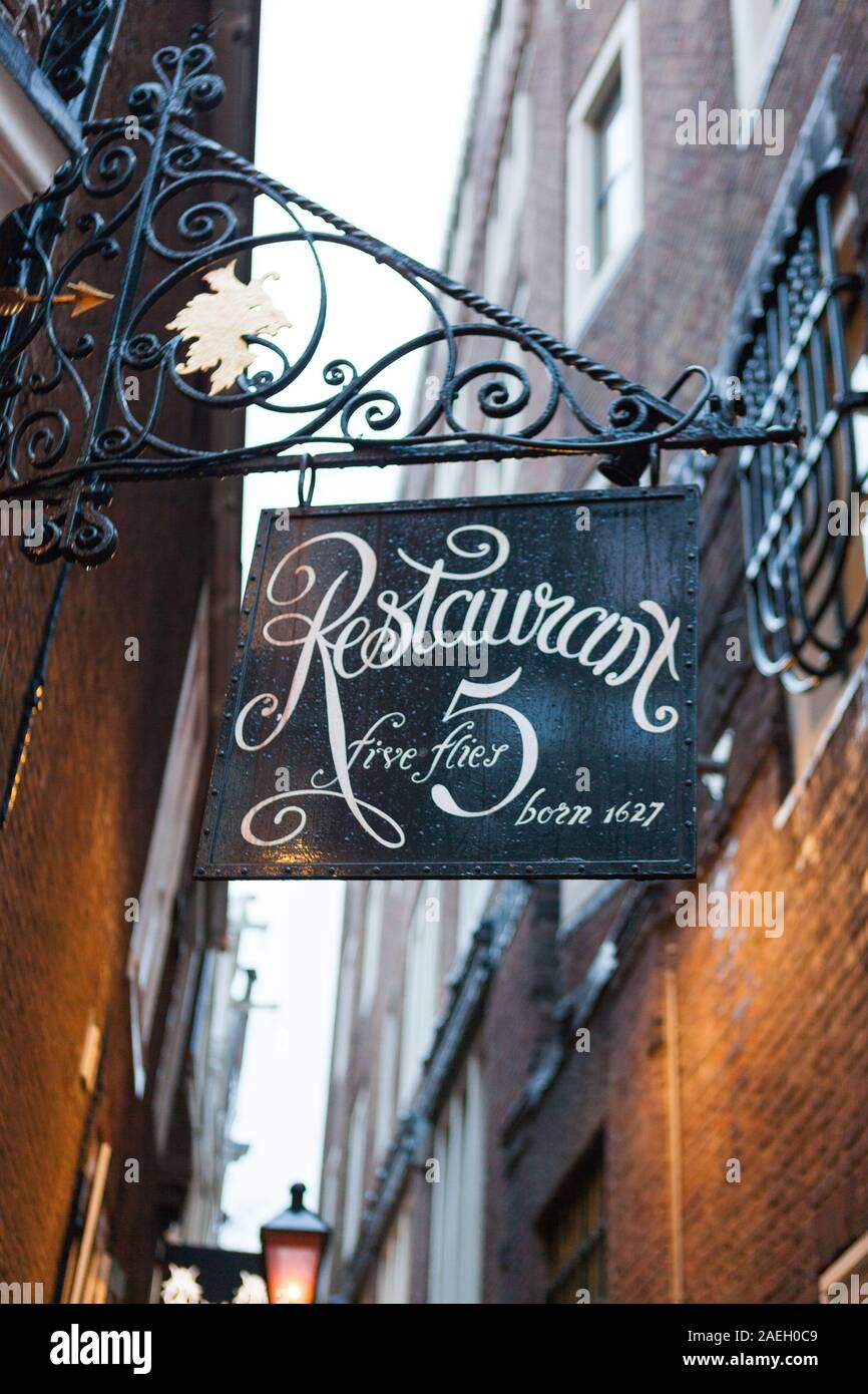 Restaurant d'Vijff Vlieghen, Amsterdam Stock Photo Alamy