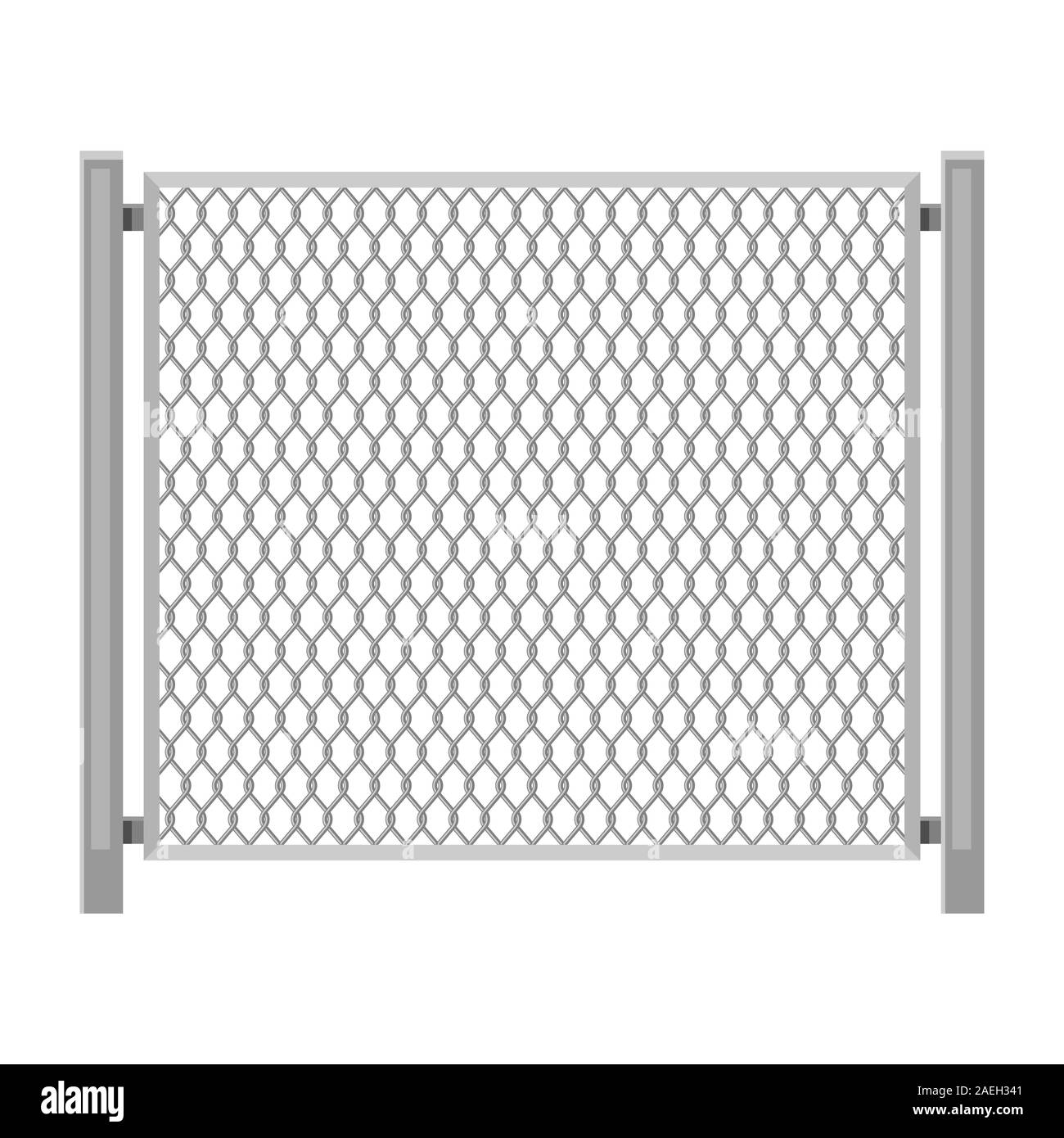 Illustration of wired chain link fence. Stock Vector