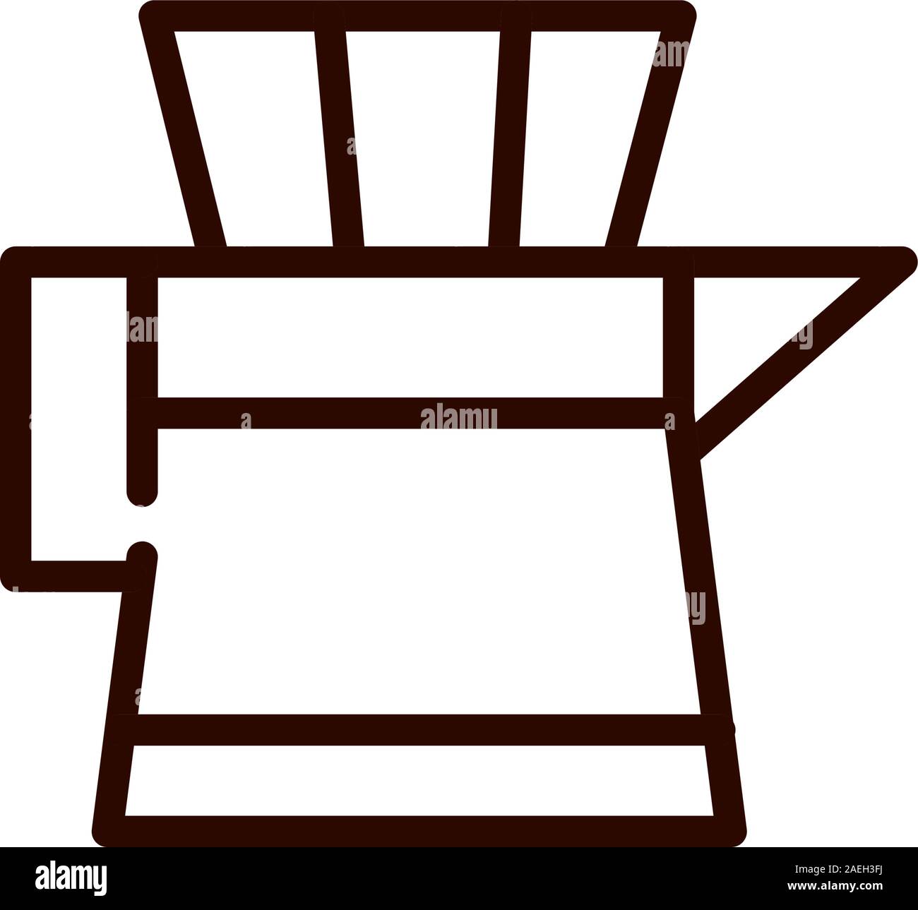 brewed coffee with strainer line design vector illustration Stock Vector
