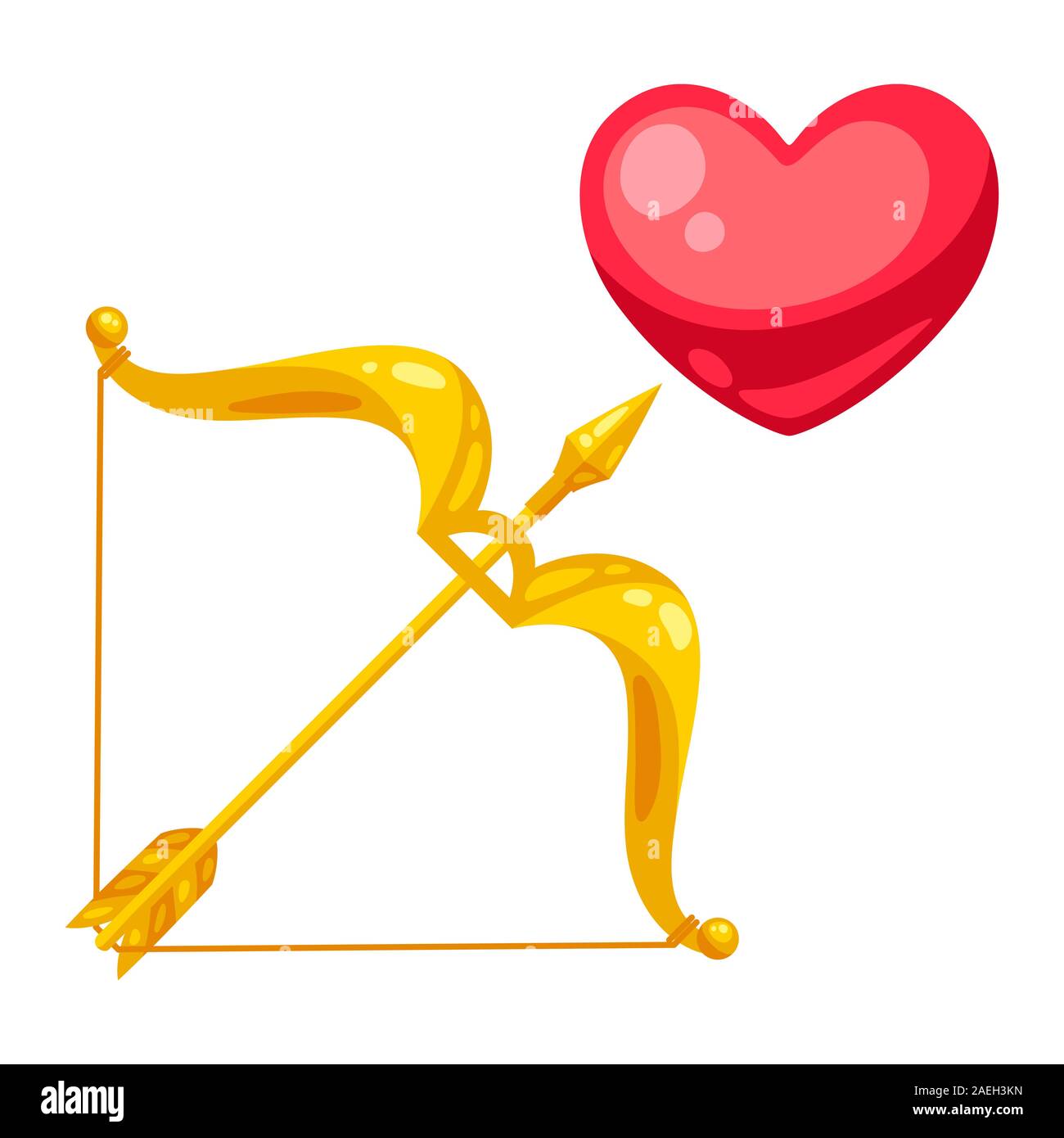 Valentines Day heart with bow and arrow Stock Vector Image & Art - Alamy