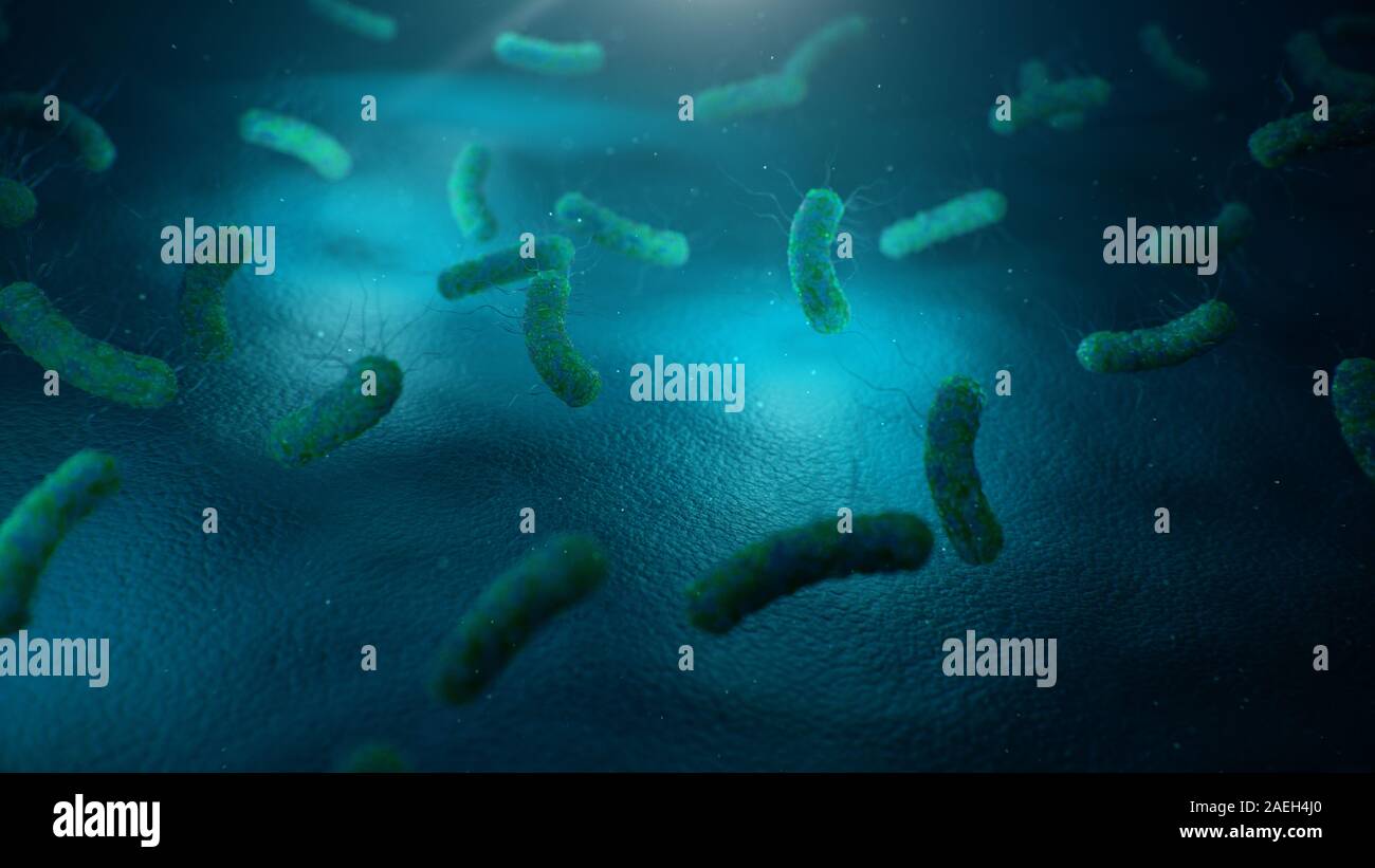 Viruses causing infectious diseases, decreased immunity. Concept of viral disease. Virus abstract background. Cell infect organism. Abstract Stock Photo