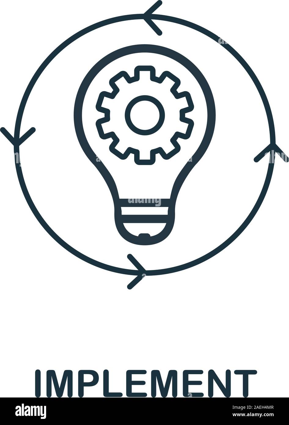 Implement Line Icon. Thin Style Element From Business Administration 