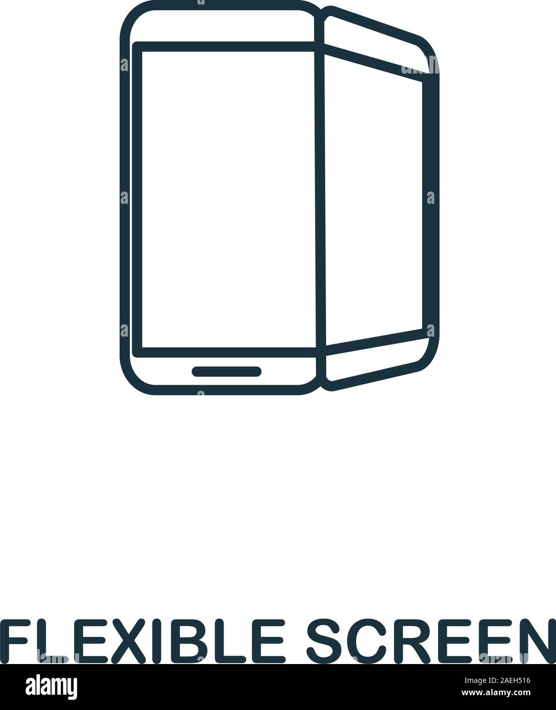 Flexible Screen line icon. Thin style element from future technology collection. Outline Flexible Screen icon for web design, apps and software Stock Vector