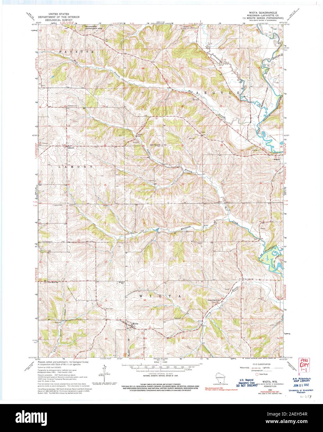 WI Wiota 502196 1962 24000 Restoration Stock Photo Alamy