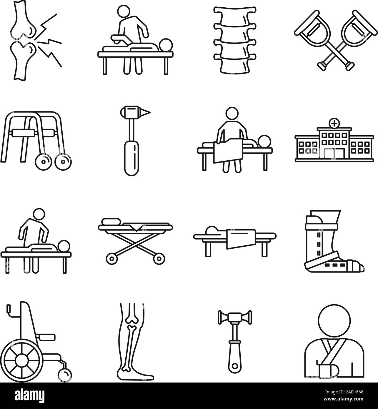 Medical chiropractor icons set. Outline set of medical chiropractor vector  icons for web design isolated on white background Stock Vector Image & Art  - Alamy