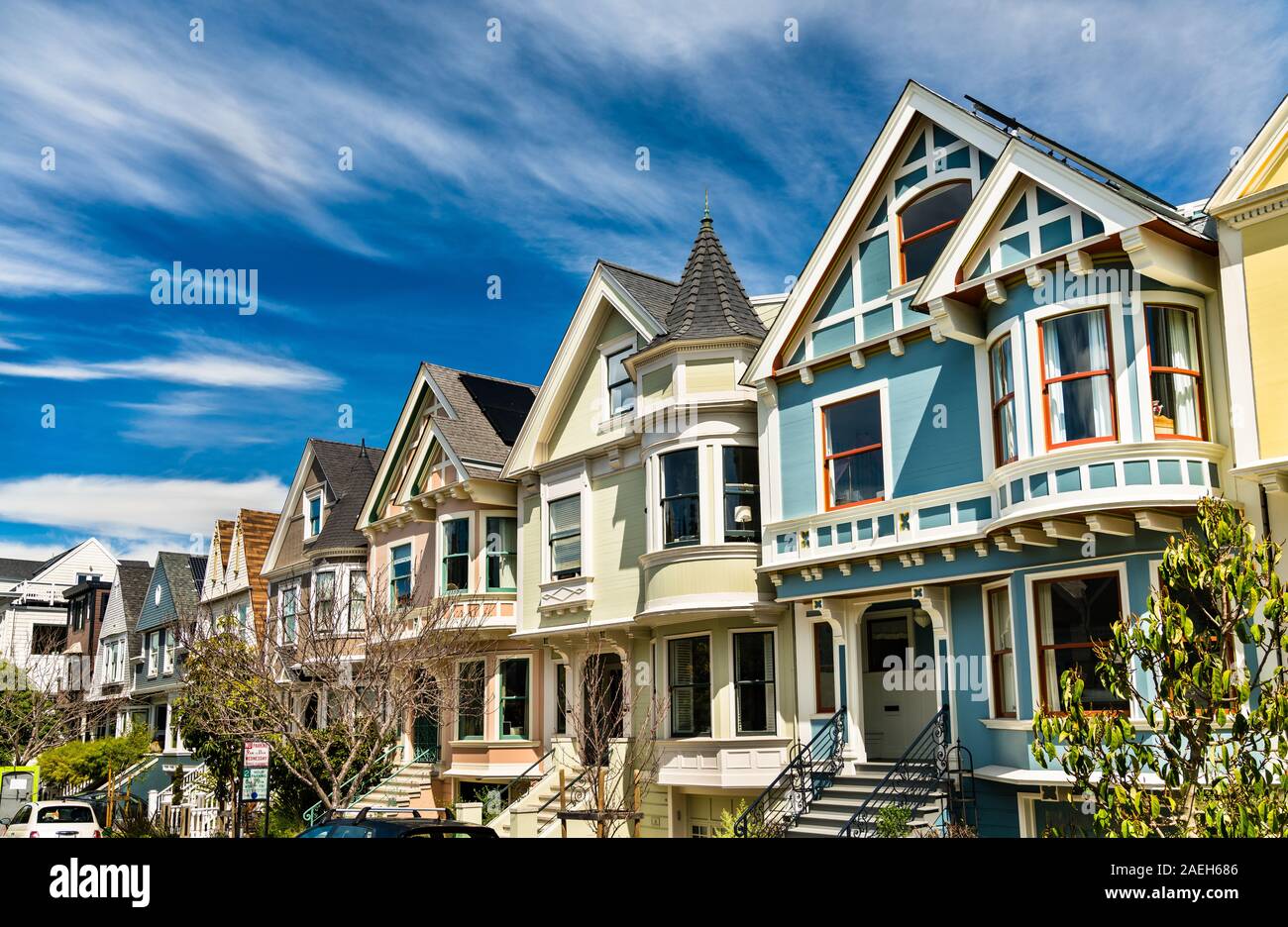 Traditional Victorian houses in San Francisco, California Stock Photo Alamy