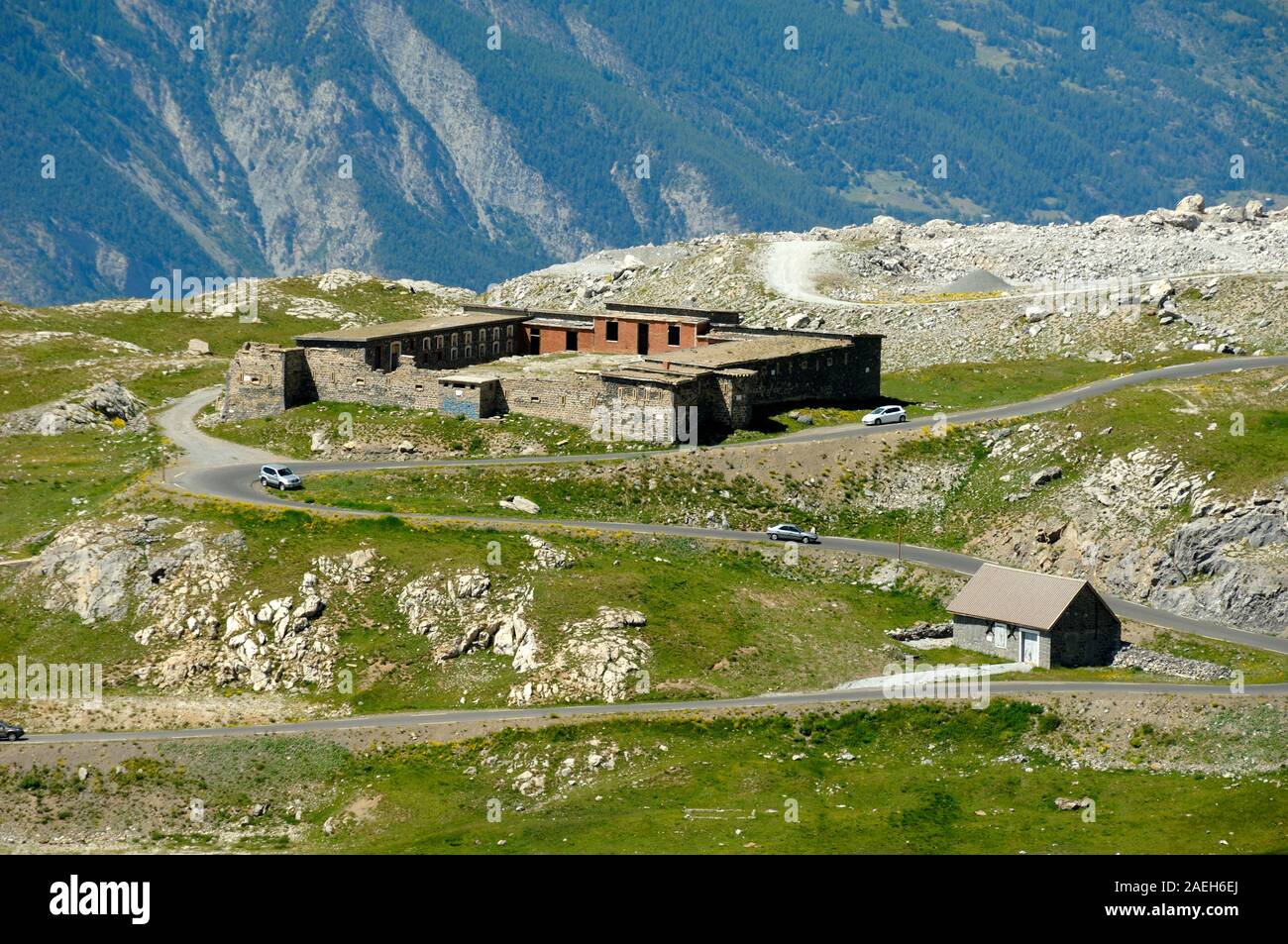 Restefond Fort, a Gros Ouvrage on the Maginot Line, on Col de Restefond, Jausiers, Route de la Bonette France Stock Photo