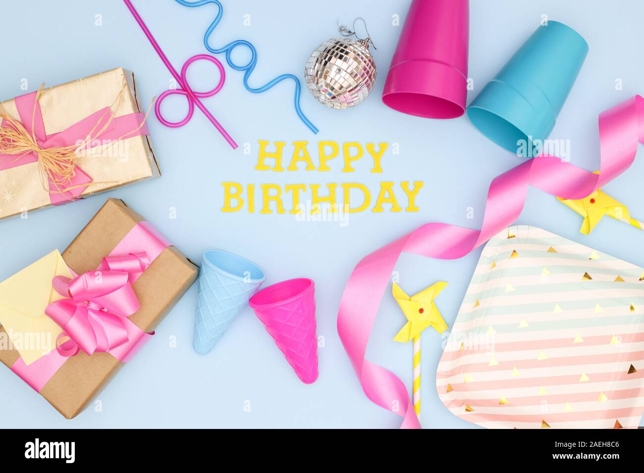 Happy Birthday - Blue Birthday party decoration for boys party Stock ...