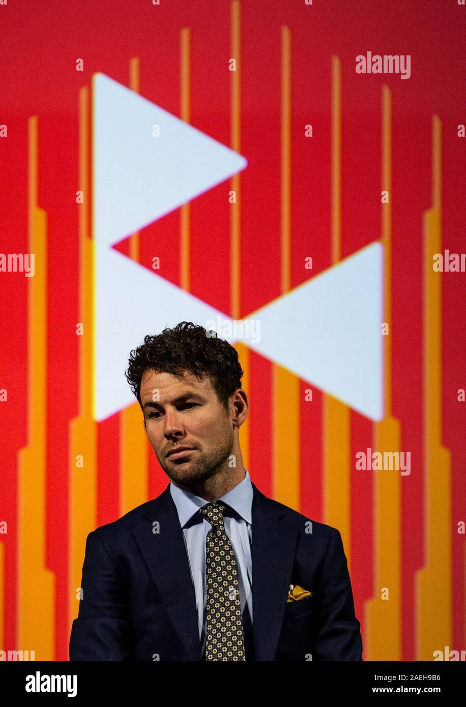Mark Cavendish During The Press Conference During A Team Launch At The mark-cavendish-during-the-press-conference-during-a-team-launch-at-the
