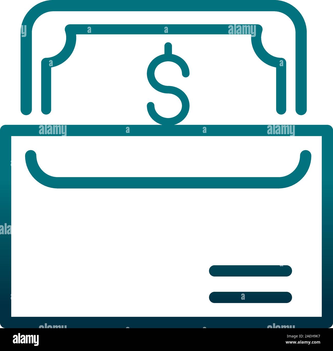 economy business send money banknote vector illustration gradient line ...