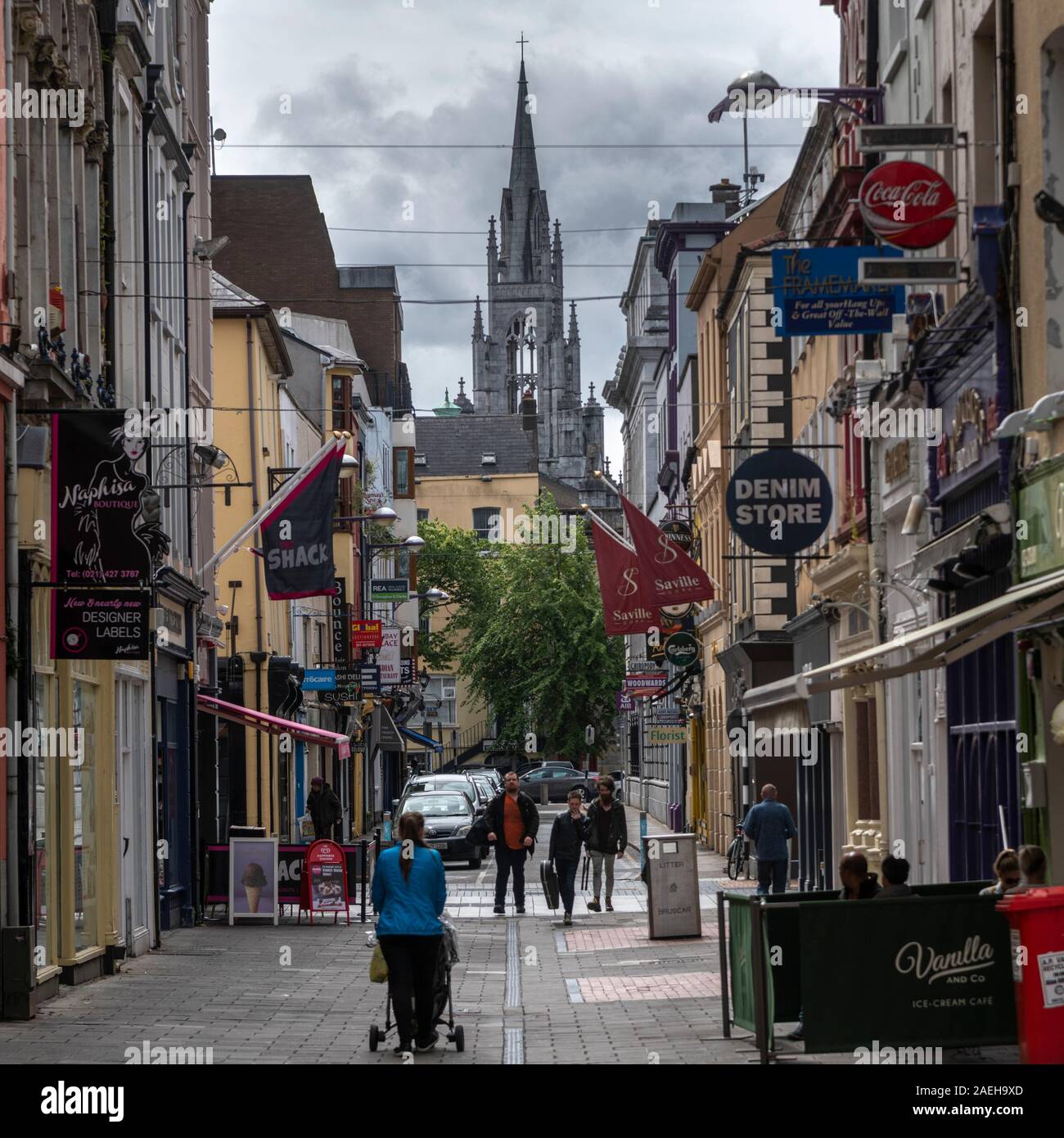 People walking on the street, City of Cork, County Cork, Ireland Stock Photo
