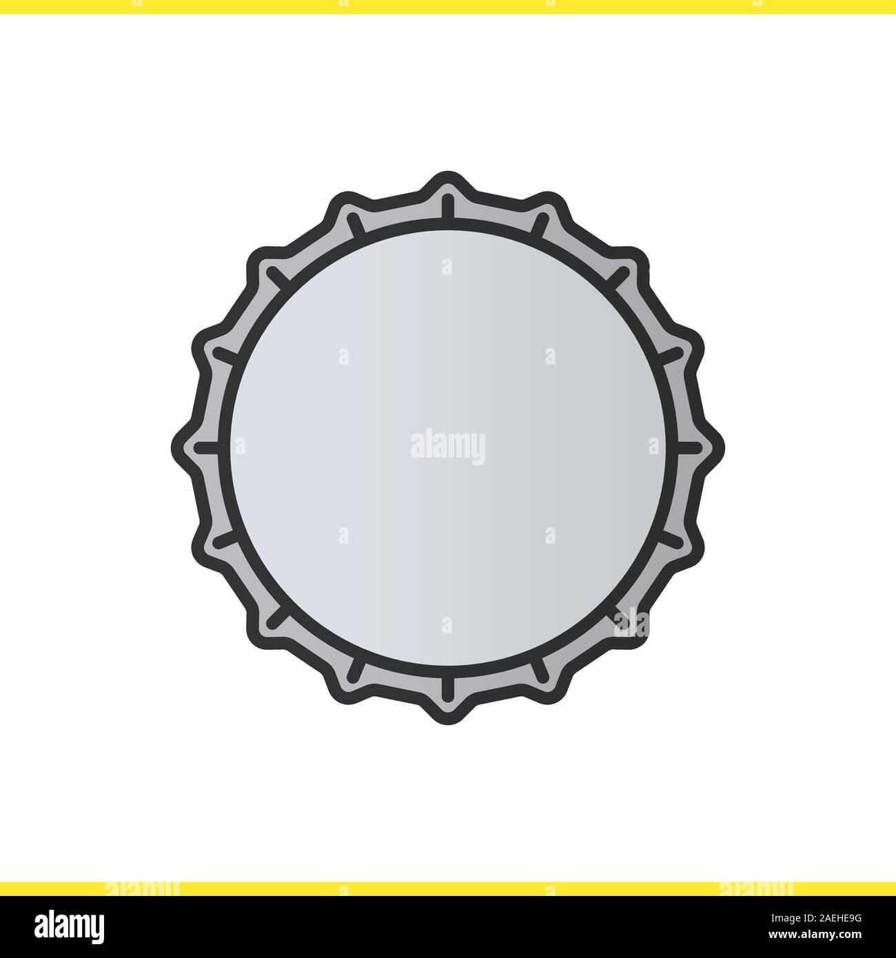 Beer bottle cap color icon. Isolated vector illustration Stock Vector ...