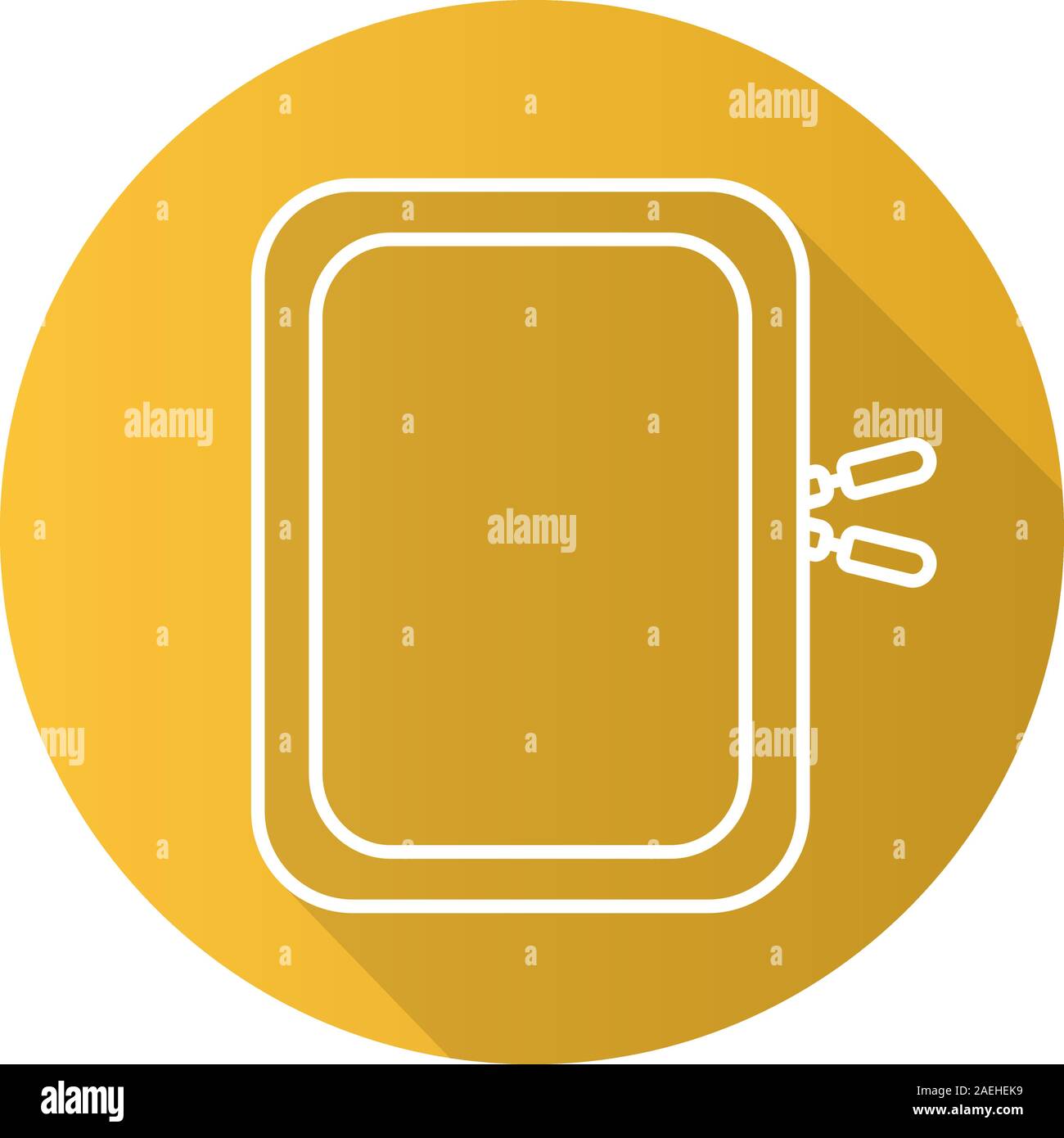 Gadget protective case. Flat linear long shadow icon. Vector line symbol Stock Vector