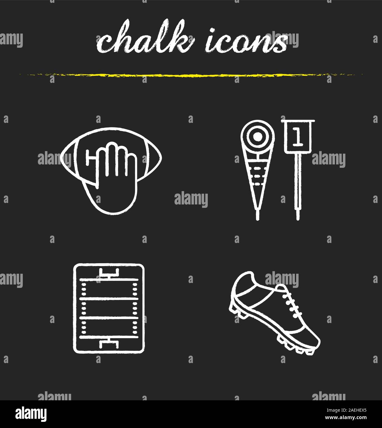 American Football Chalk Icons Set Hand Holding Ball Player s Shoe american-football-chalk-icons-set-hand-holding-ball-player-s-shoe