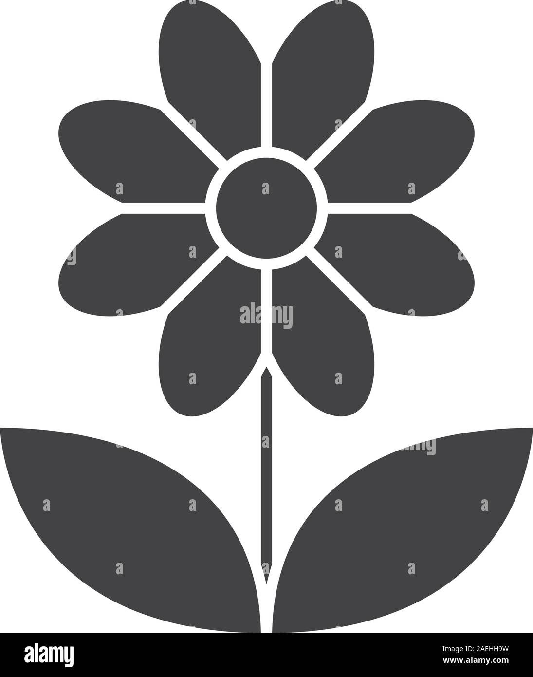 Black and white flower petals silhouette negative space vector